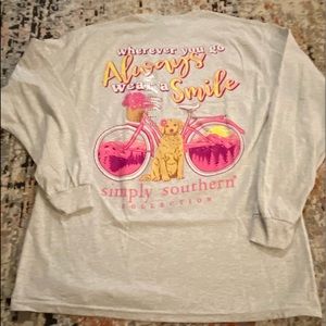 Simply Southern Always wear a smile T Shirt NWT